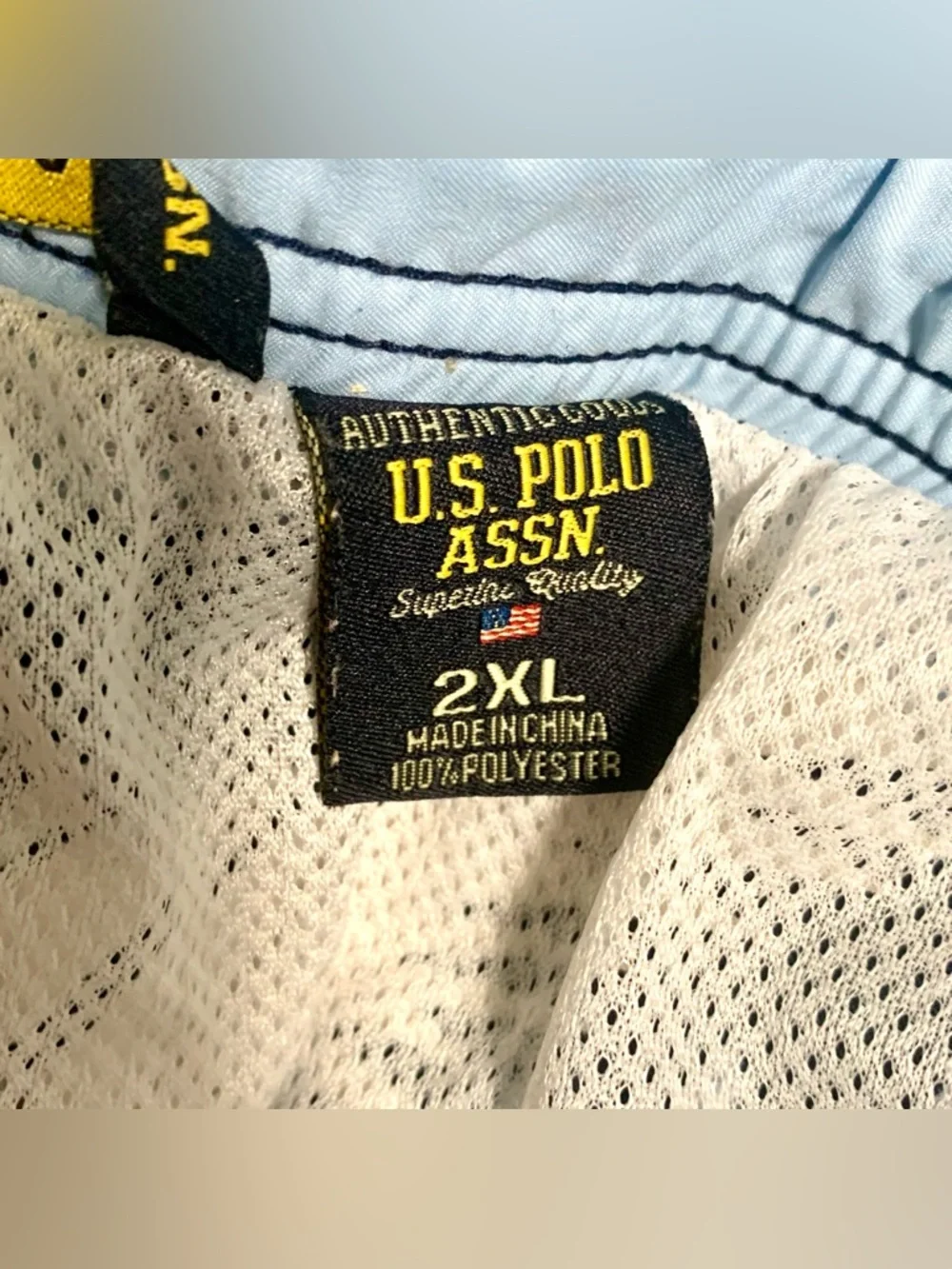 🏄‍♂️U.S. Polo Assn. 2XL Hawaiian Swim Trunks Blue Floral EUC